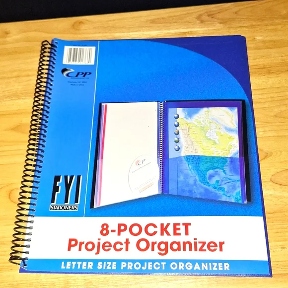 8 Pocket Project Organizer blue letter size new