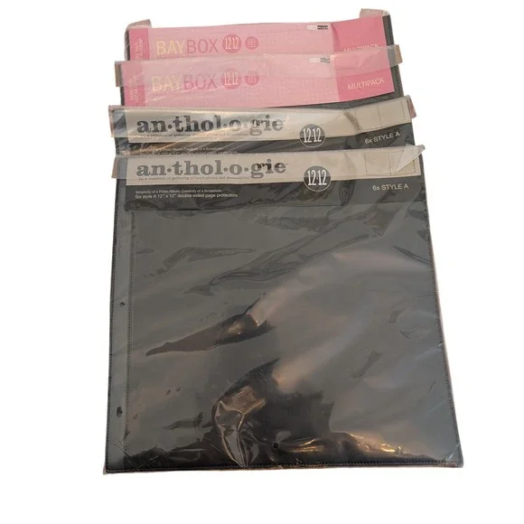 Lot 4 Scrapworks quality Anthologie BAYBOX 12x12 Scrapbook Page Protectors NOS
