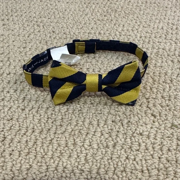 Janie and Jack Navy and Yellow Bow Tie -0-3 years