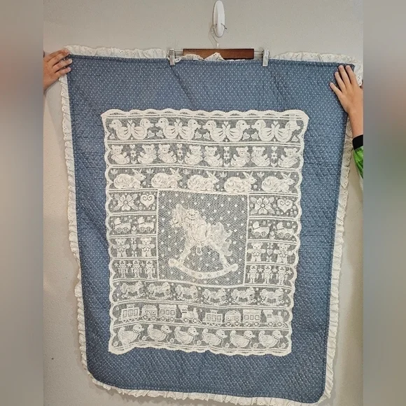 Vintage lace rocking horse quilt