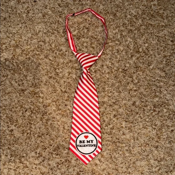 Red and White Striped baby boy Valentine's Tie