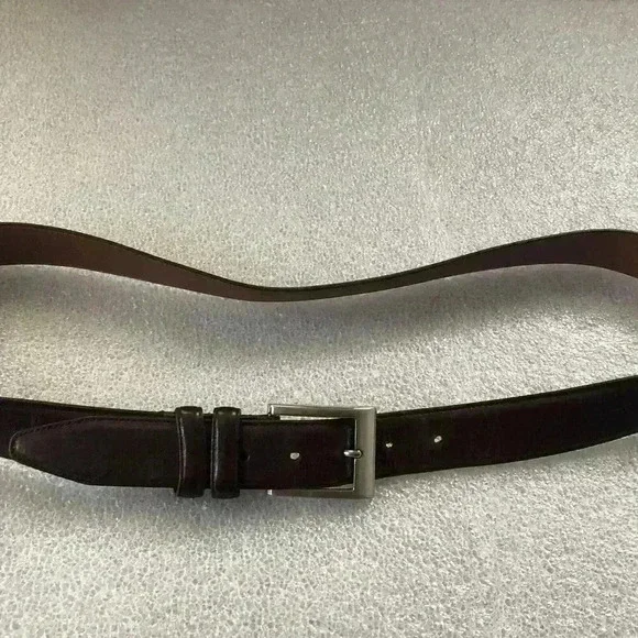 Allen Edmunds Men's Black Leather Belt Size XL