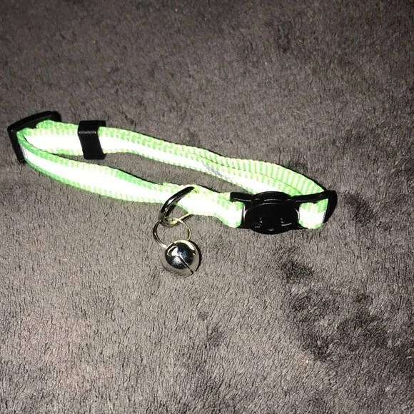 Bemix pets breakaway reflective Green collar with bell New