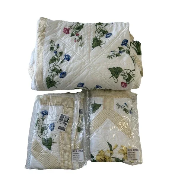 Quilt 80x80 Inches Yellow Farm House Cottagecore With 2 Shams