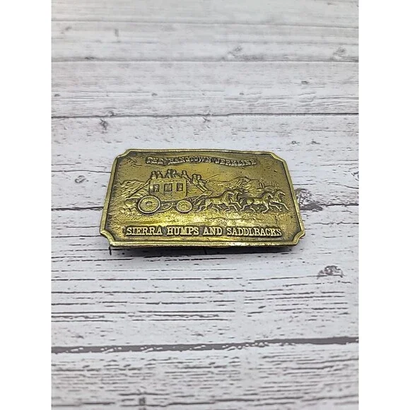 The Hangtown Jerkline Sierra Humps & Saddlebacks Cowboys Stage Coach Belt Buckle