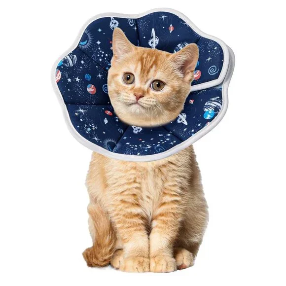 Soft Cat Dog Cone Adjustable Pet Recovery Collar After Surgery Size Small