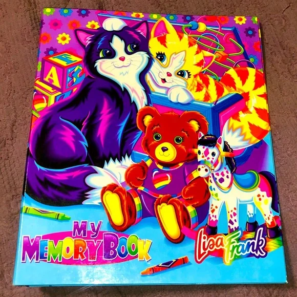 Vintage Lisa Frank Binder 🐱💜🧸🌸🌼🖍️