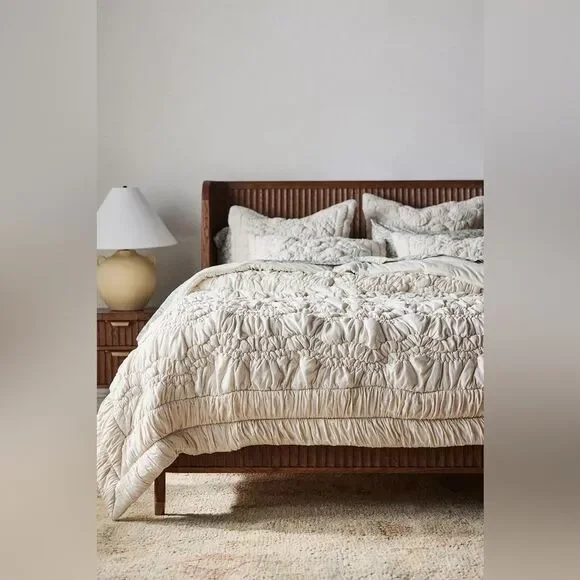 New Anthropologie Brooke Heathered Jersey Cotton Quilt Queen Size