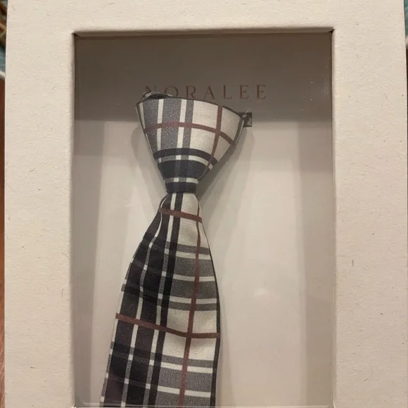 Noralee Boys Classic Plaid Tie - Black, White, Brown