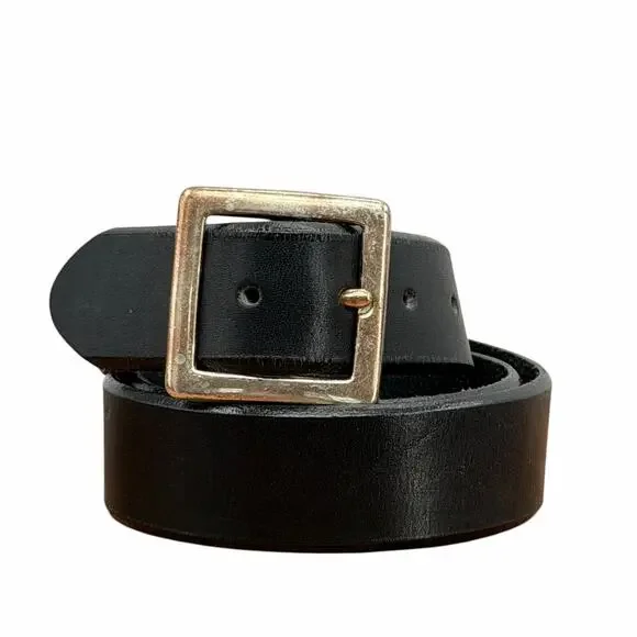 Honest Leather Black Belt SZ 40 Mens Classic Rugged Casual Office Buisness Smart