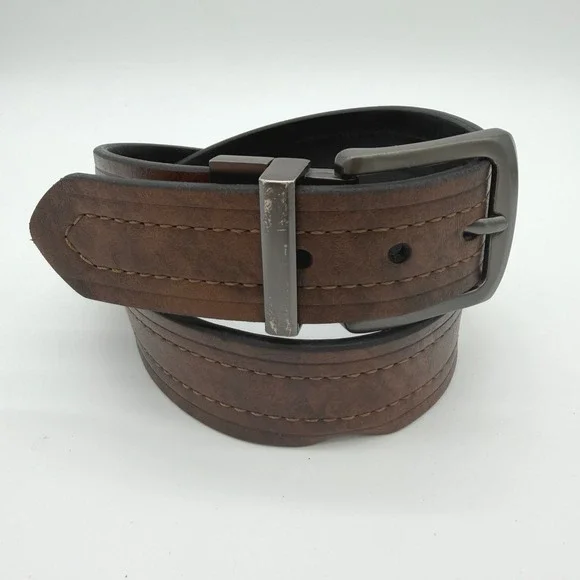 Levi's Reversible‎ Belt Men S 30-32 Brown Black Coated Leather 11LV2223
