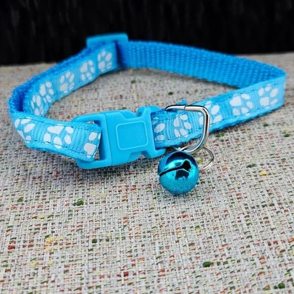 Cat Collar Blue Fashion Pet Collar Bell Collar Adjustable Unbranded NEW