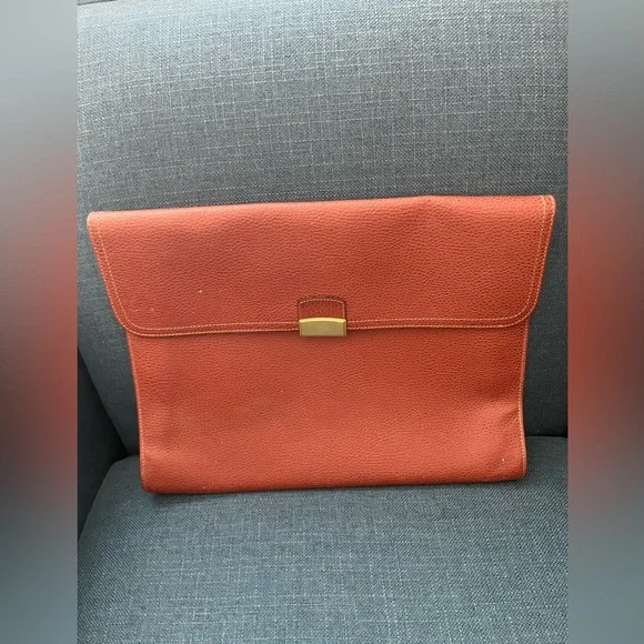 Vintage Nazarene Gabrielli Leather Copper Red Brown Portfolio Large Case Unisex