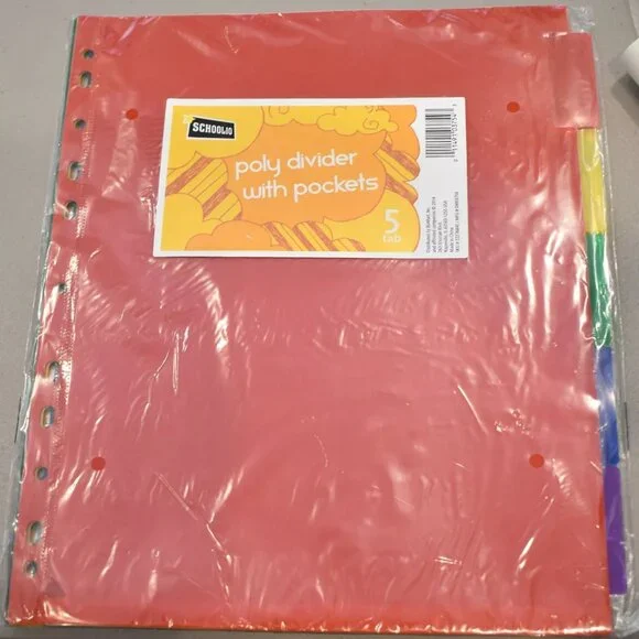 Schoolio Poly Divider wit Pockets - 5 Tab