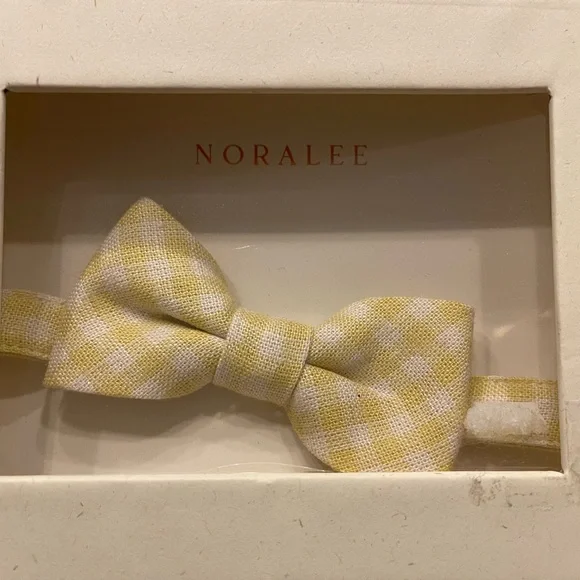 Noralee Boys Yellow Gingham Bow Tie - NWT