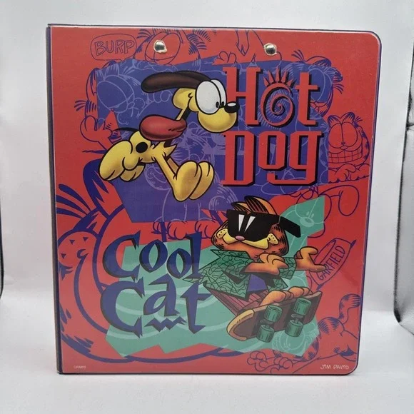 Vintage Garfield Mead 3-Ring Binder Planner Clipboard Metal Clip & Planner 1990s