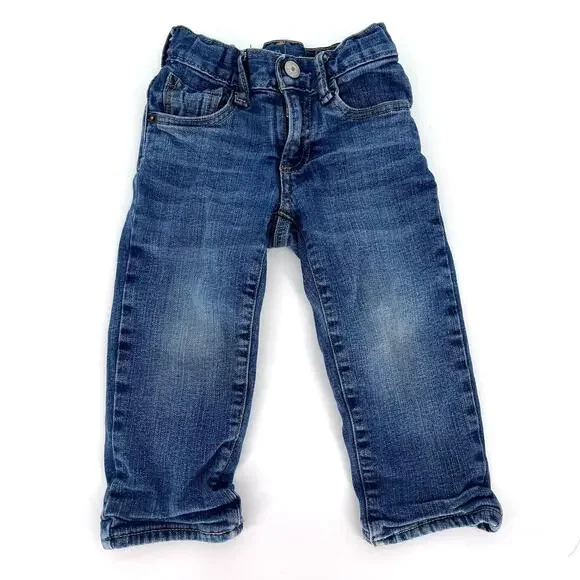 Baby Gap Jersey Lined Girlfriend Jeans 6-12 Months Medium Wash Adjustable