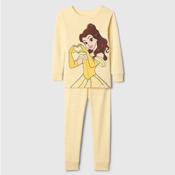 Gap × Disney Baby Organic Brushed Cotton Princess PJ Set- Belle size 3 years