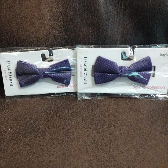 ISAAC MIZRAHI BOYS BOW TIE Blue & Purple NEW Lot of 2 identical