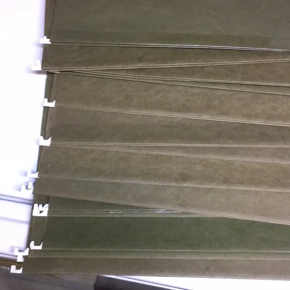 18 letter size hanging file folders with attached info pocket