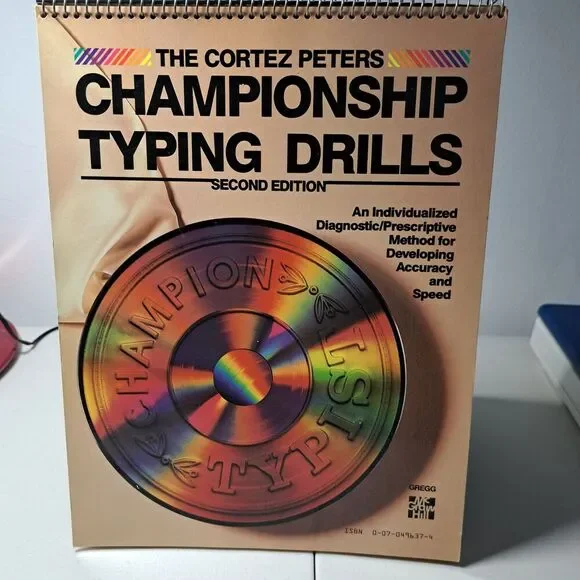 Cortez Peters Championship Typing Drills 1979 Book with Built In Stand #00704963