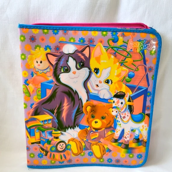 Vintage Lisa Frank Zippered 3 Ring Binder 