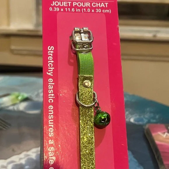Green Glitter Cat Collar with Bell
