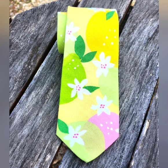 Lilly Pulitzer Floral Lemon Lime Tie