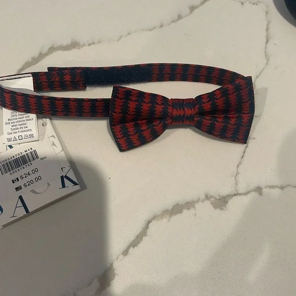 Janie and jack Red and blue bow tie 0-24 months