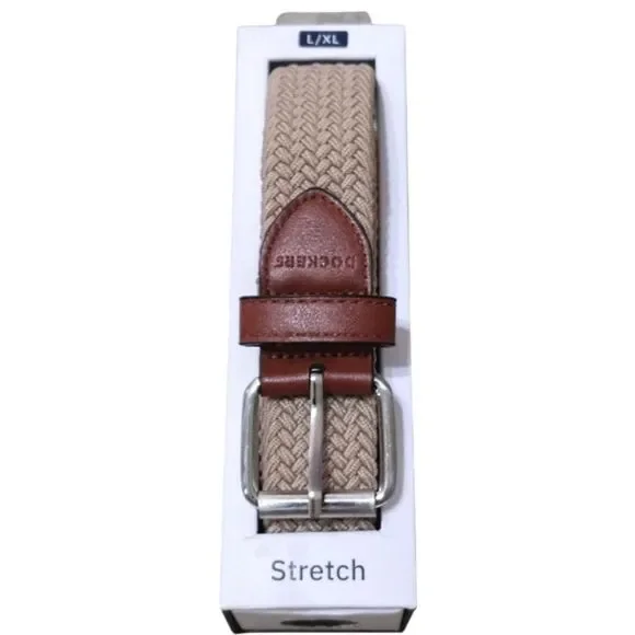 NWT Men’s Dockers Woven Stretch Belt Khaki Size L/XL