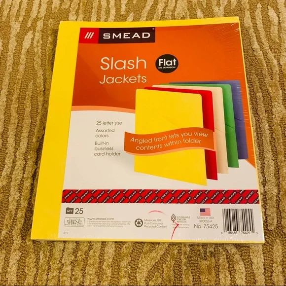 NWT Smead Organized Up Slash File Jacket, 25