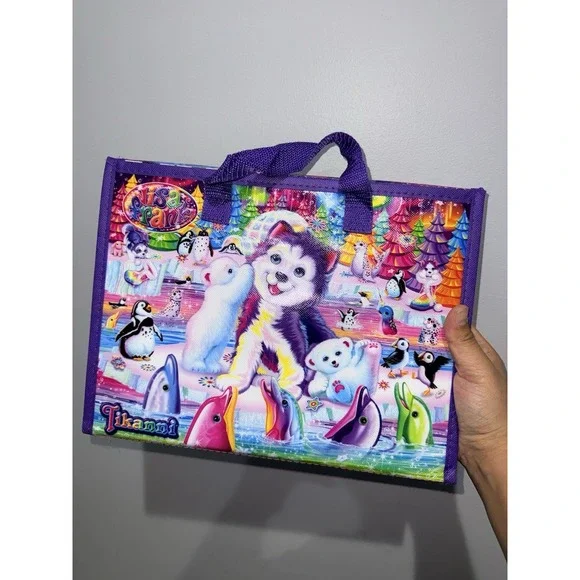 Lisa Frank TIKANNI HUSKY Trifold Portfolio Storage Case Folder Activity Book E‎