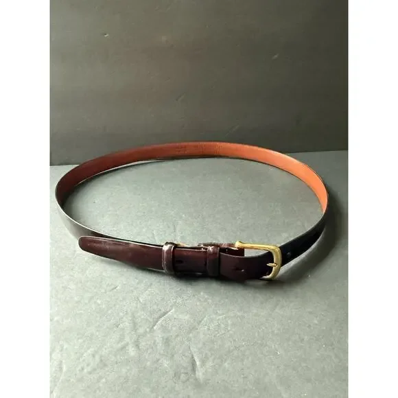 Brighton Mens Genuine English Calf Leather Belt Size 38 Oxblood Career Classic