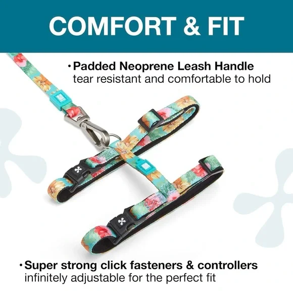 Max and Molly Adjustable Cat Harness and Leash Set - Exotique