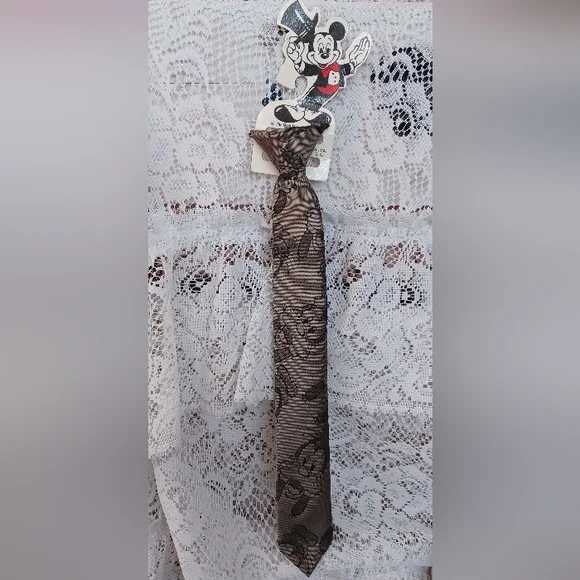 VINTAGE DISNEY KIDS' CLIP-ON TIE BALANCINE THE TIE WORKS GOOFY OLIVE GRAY/BLACK