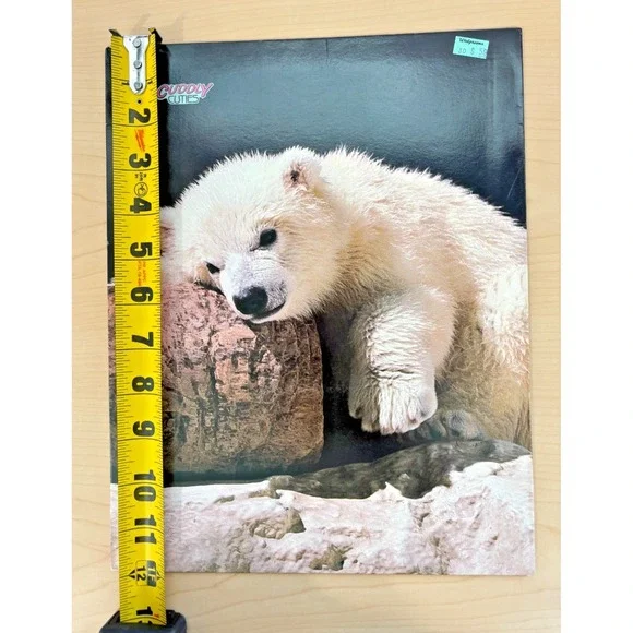 Vintage Cuddly Cuties Polar Bear 2 Pocket Folder School Binder 80s 90s USA