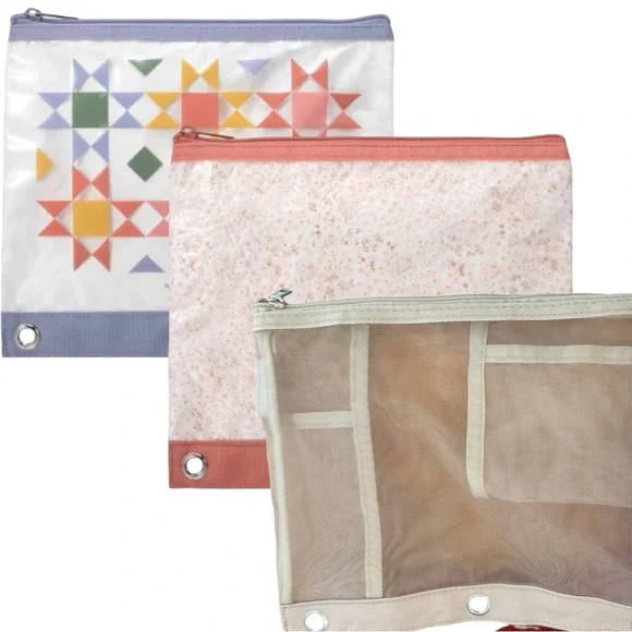 Notebook Collective binder accessories zippered pouches nwt