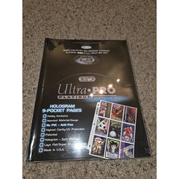100 Ultra Pro 9-Pocket Platinum Card Storage Pages Sheets trading sports binder