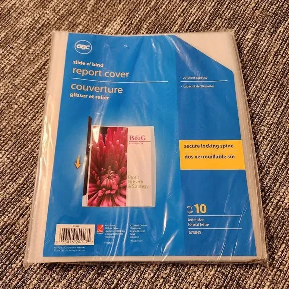 GBC Slide n Bind Report Cover Letter Size 67504S