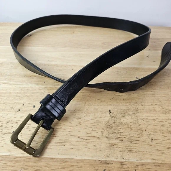Duluth‎ Trading Co Mens Size 48 Belt Black Leather Workwear Heavy Duty Buckle