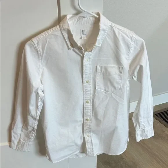 GAP Kids Classic White Button-Down Shirt, Size Large (10)