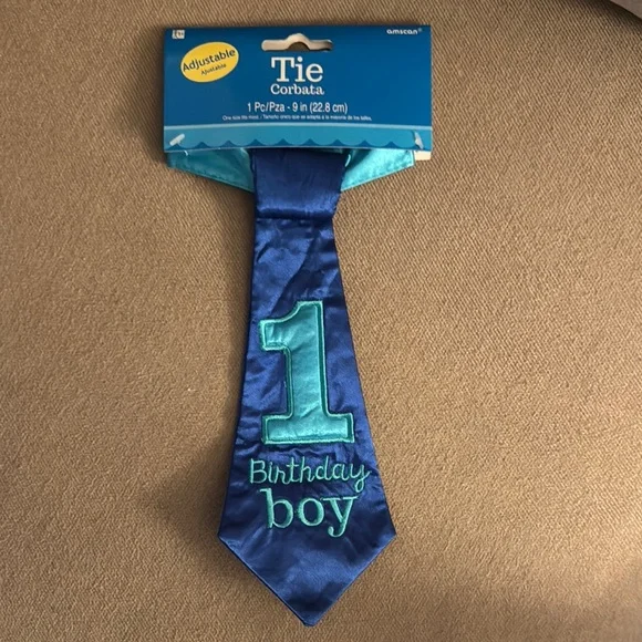 Blue Birthday Boy Tie with Number 1