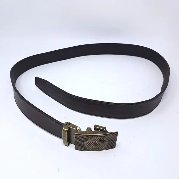 Anson Belt Golf Ball Ratchet Buckle Leather Adjustable Brown No Holes 37