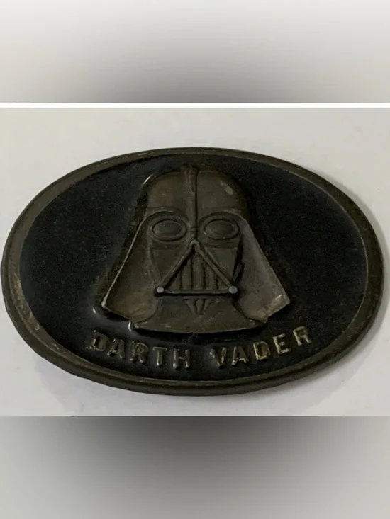 VINTAGE 80s Star Wars Darth Vader Metal Belt Buckle - Retro Streetwear