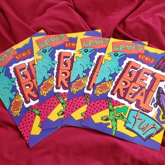 Vintage Levi's Folders Dated 1990 Dinosaurs School Supplies