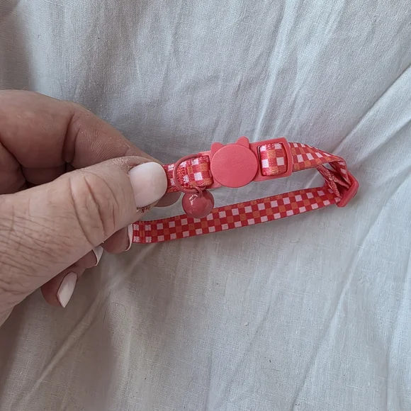 Pink Checkered Cat Collar