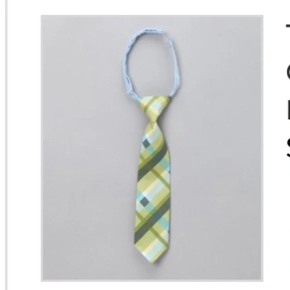 Trendy Ties Green & Blue Plaid Necktie. Size: 2T-4T