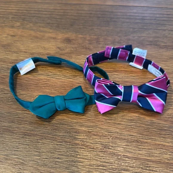 Stylish Kids Bow Tie Set - Pink and Green