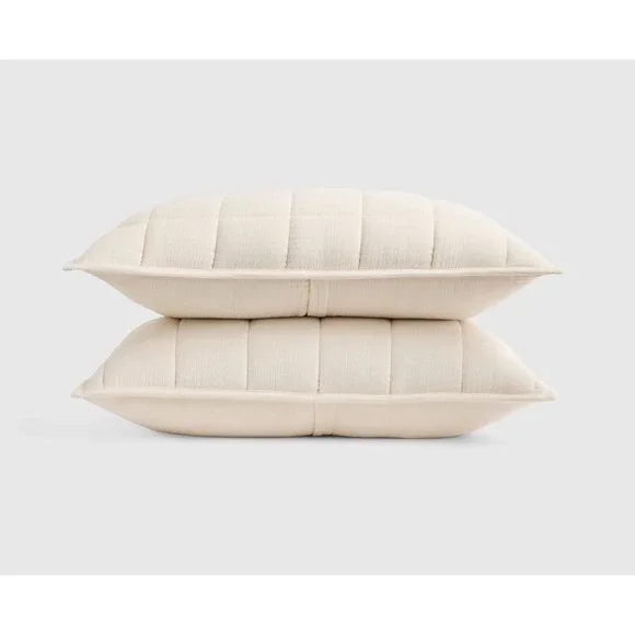 NWOT Quince Undyed 100% Cotton‎ Airy Gauze Box Quilt Set Of 2 King Shams Organic