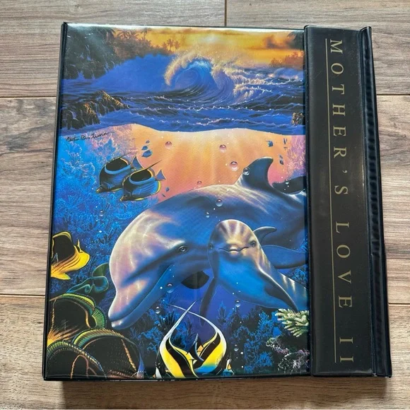 Vintage Christian Riese Lassen Trapper Keeper 3 Ring Binder Mothers Love Dolphin
